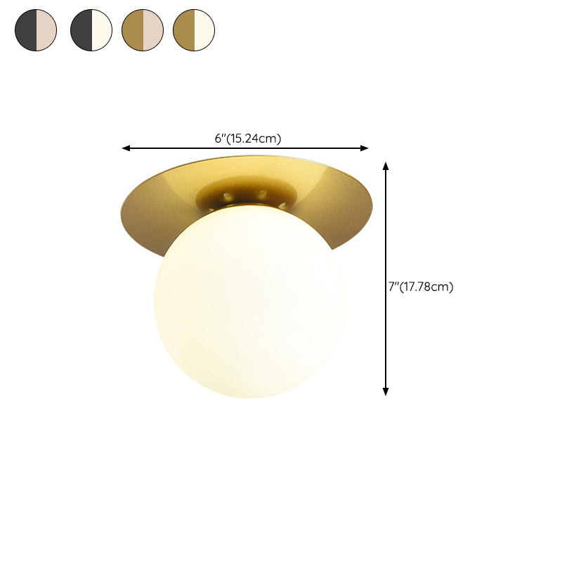 Traditional Globe Bath Sconce Iron & Glass Bathroom Vanity Lighting in Black / Gold