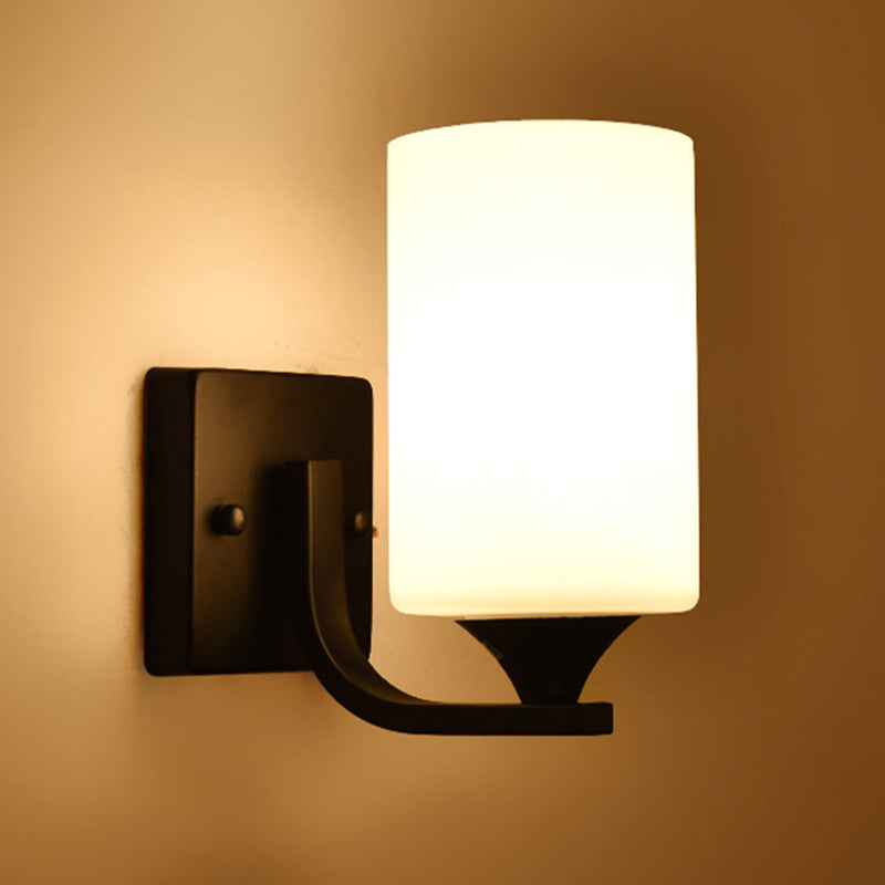 Contemporary Vanity Lighting Glass Shade Wall Light Fixture for Bathroom