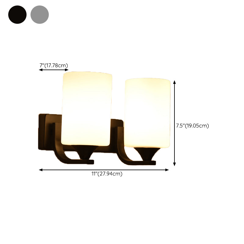 Contemporary Vanity Lighting Glass Shade Wall Light Fixture for Bathroom