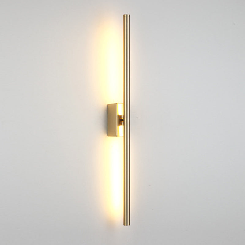 Contemporary Single Bathroom Vanity Light Black/Golden LED Metal Wall Light