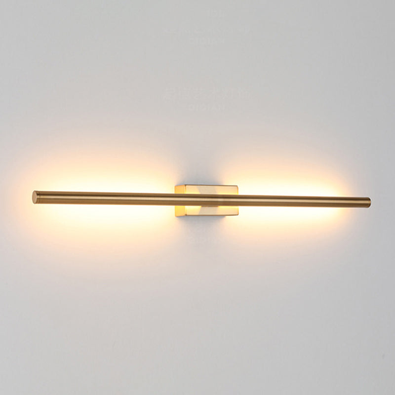 Contemporary Single Bathroom Vanity Light Black/Golden LED Metal Wall Light