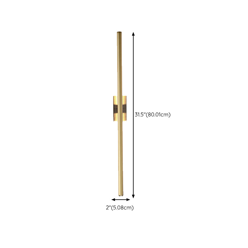 Contemporary Single Bathroom Vanity Light Black/Golden LED Metal Wall Light