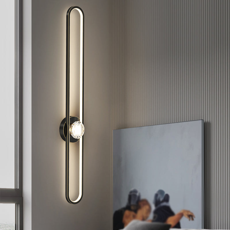 Metal Modern Wall Sconce Linear Shape LED Vanity Lamp with Acrylic Shade for Bathroom