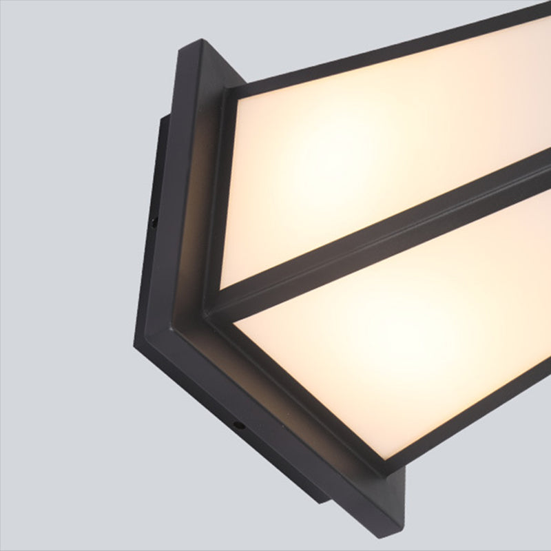 Modern Metal Solar Pillar Lamp Black Outdoor Waterproof Light