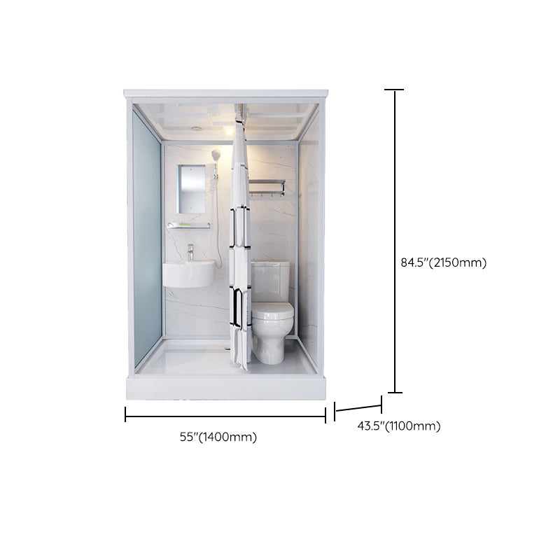 Rectangle Tempered Glass Shower Stall Clear Framed Shower Enclosure