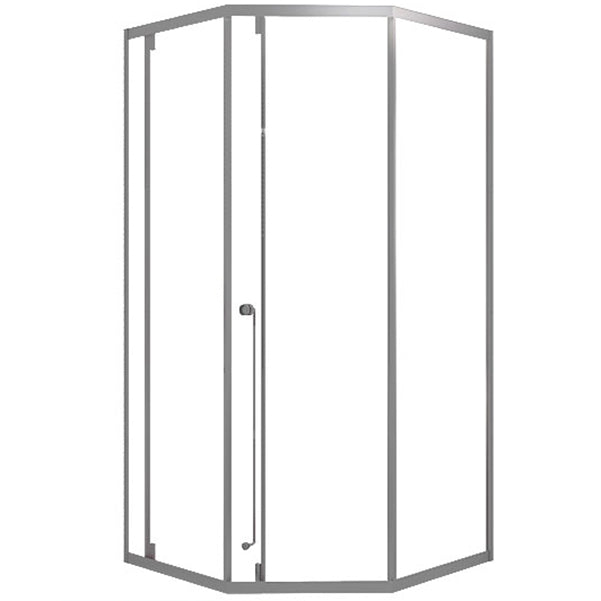 Framed Single Sliding Corner Shower Enclosure with Single Door Handles