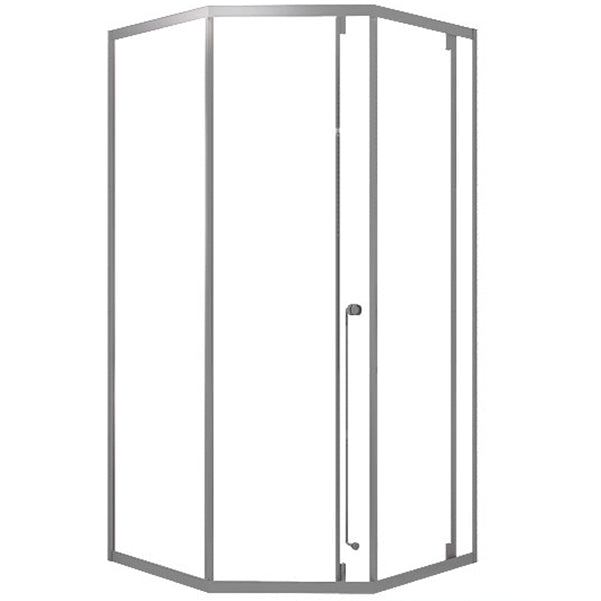 Framed Single Sliding Corner Shower Enclosure with Single Door Handles