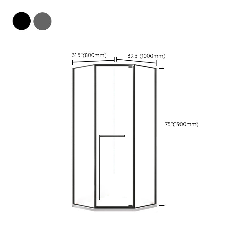 Neo-Angle Tempered Glass Shower Enclosure with Double Door Handles