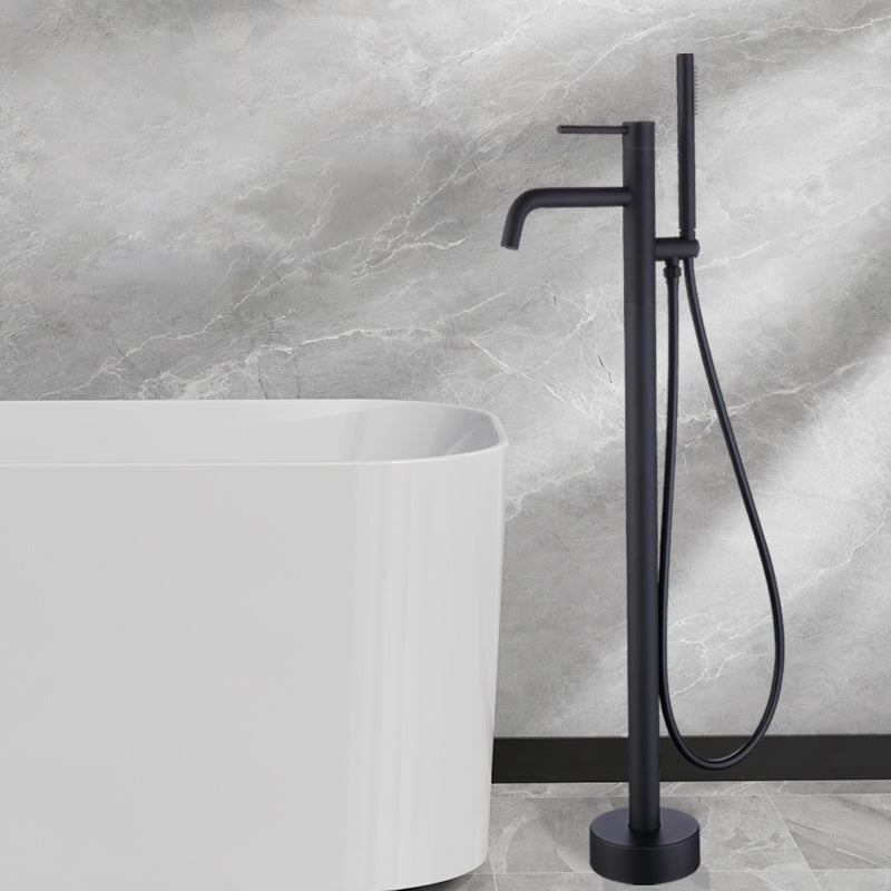 Floor Mounted Metal Freestanding Tub Filler One Handle Freestanding Faucet