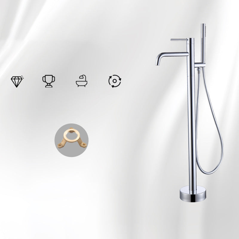Floor Mounted Metal Freestanding Tub Filler One Handle Freestanding Faucet