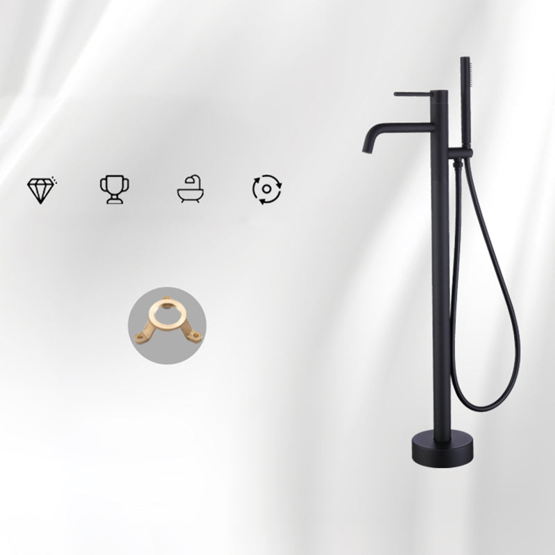 Floor Mounted Metal Freestanding Tub Filler One Handle Freestanding Faucet
