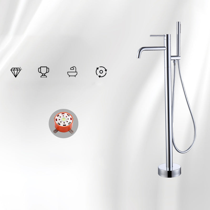 Floor Mounted Metal Freestanding Tub Filler One Handle Freestanding Faucet