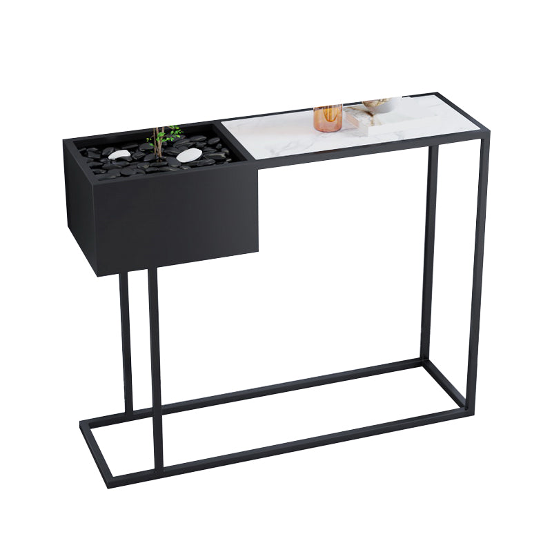 Contemporary Black Console Table Rectangle Console Sofa Table for Hall