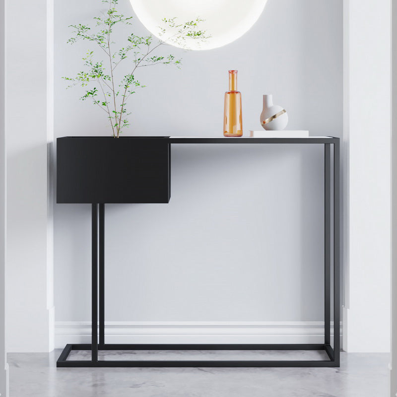 Contemporary Black Console Table Rectangle Console Sofa Table for Hall