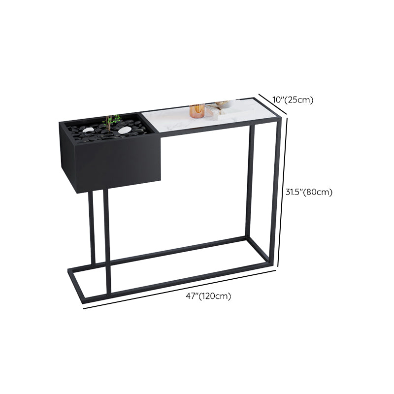 Contemporary Black Console Table Rectangle Console Sofa Table for Hall