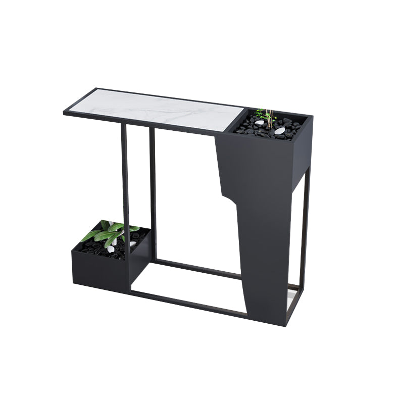Contemporary Rectangle Console Table Black Console Sofa Table for Hall