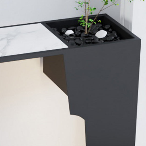 Contemporary Rectangle Console Table Black Console Sofa Table for Hall