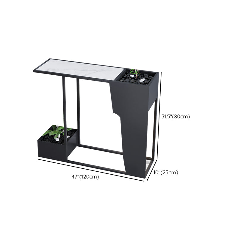 Contemporary Rectangle Console Table Black Console Sofa Table for Hall