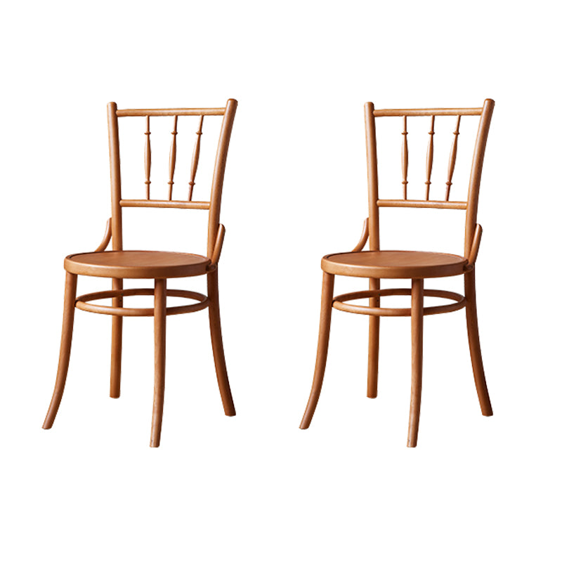 Solid Wood Dining Side Chair High Backrest Patio Dining Chair