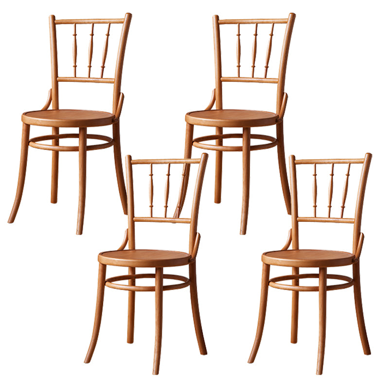 Solid Wood Dining Side Chair High Backrest Patio Dining Chair