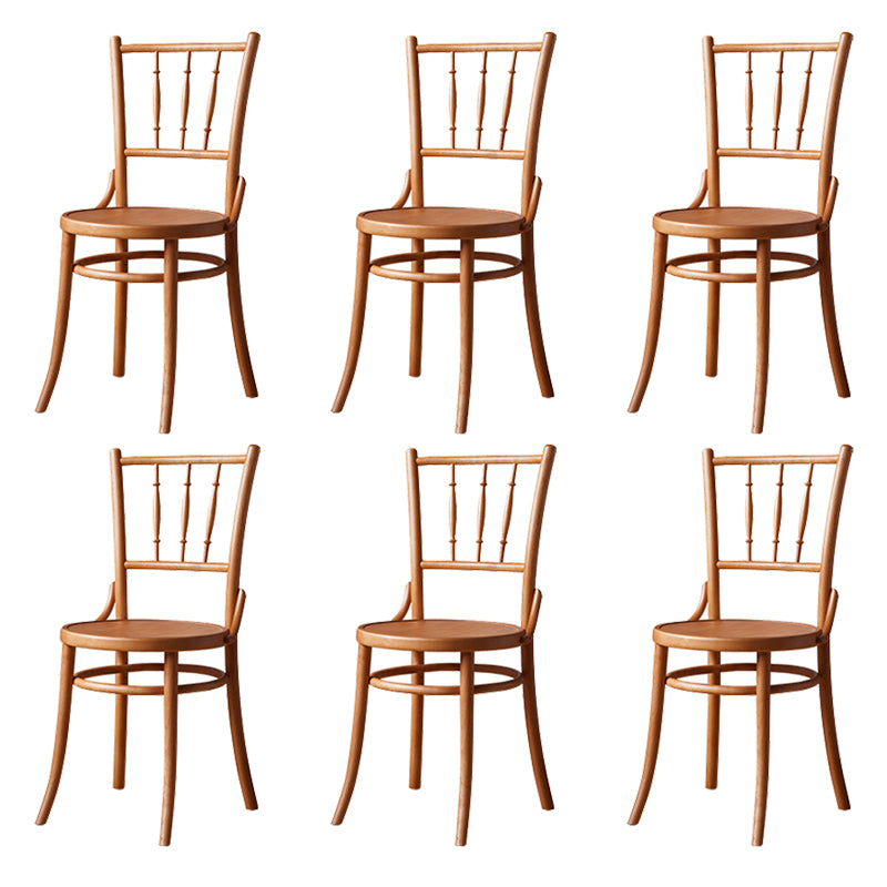 Solid Wood Dining Side Chair High Backrest Patio Dining Chair