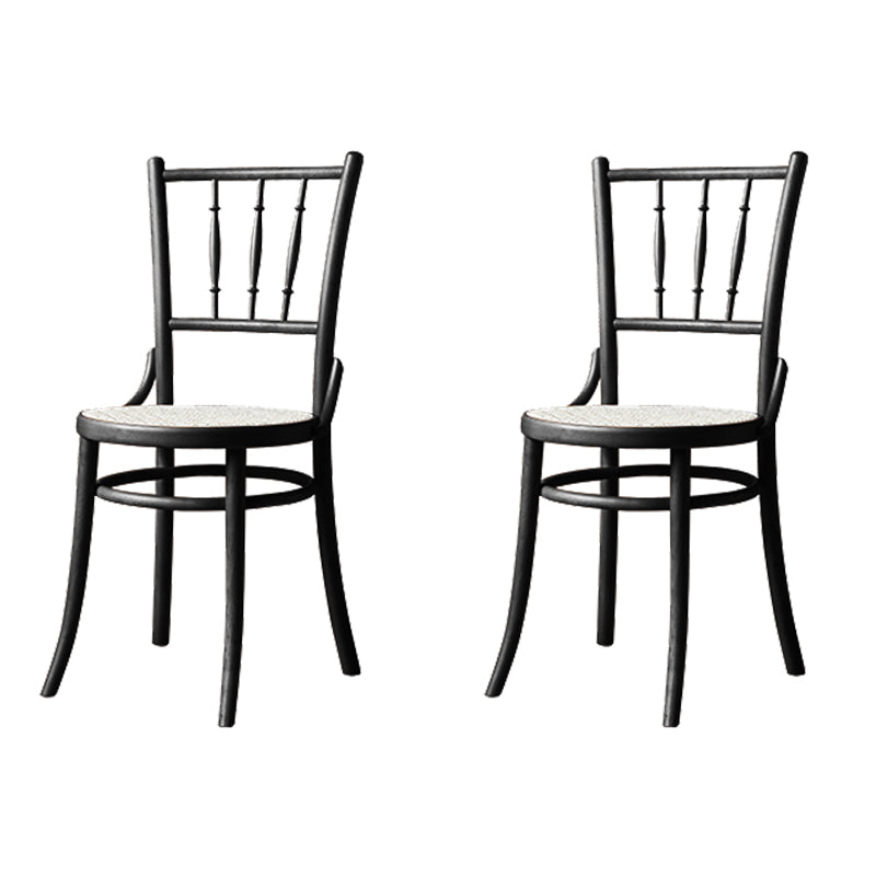 Solid Wood Dining Side Chair High Backrest Patio Dining Chair