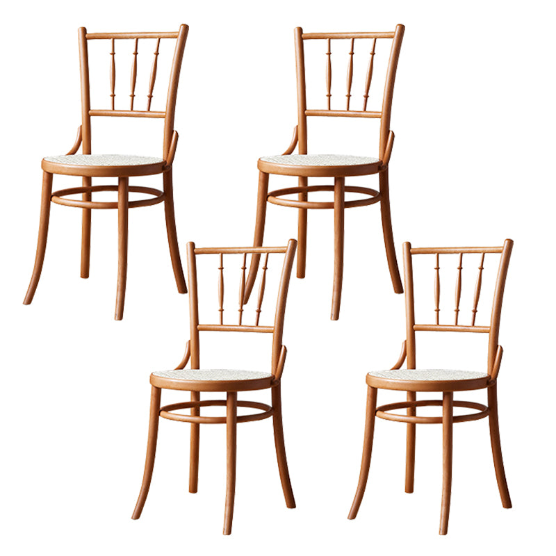 Solid Wood Dining Side Chair High Backrest Patio Dining Chair