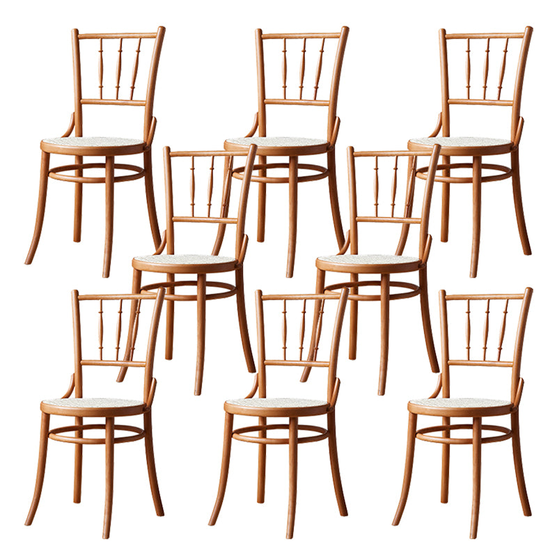 Solid Wood Dining Side Chair High Backrest Patio Dining Chair