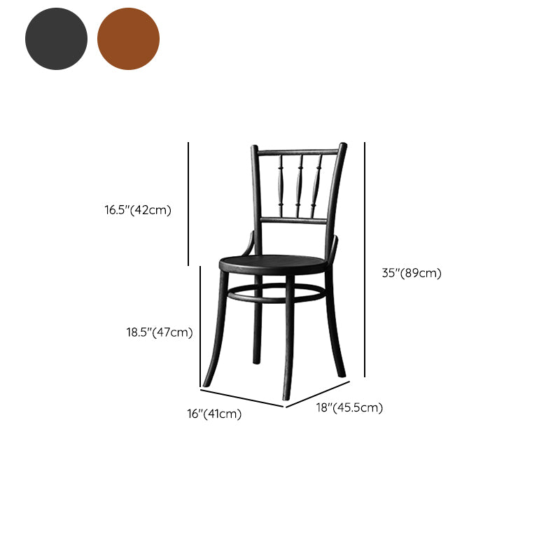 Solid Wood Dining Side Chair High Backrest Patio Dining Chair