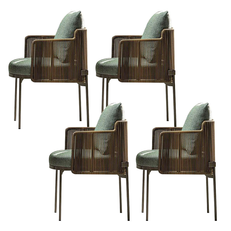 No Distressing Upholstered Patio Arm Chair Tropical Brown Dining Chairs