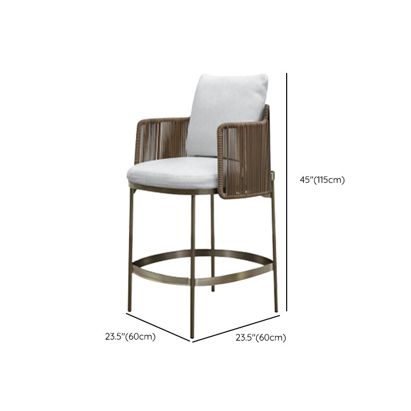No Distressing Upholstered Patio Arm Chair Tropical Brown Dining Chairs