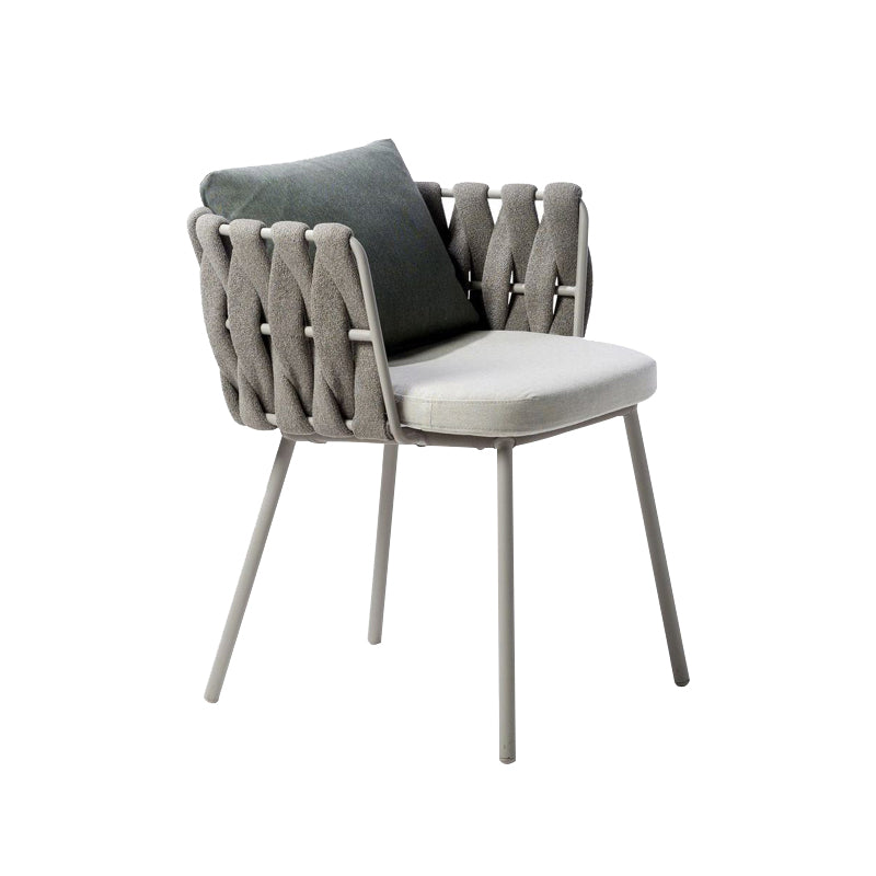 Tropical Grey Patio Dining Chair with Aluminum Base Dining Chairs