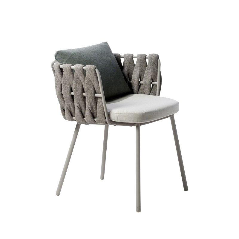 Tropical Grey Patio Dining Chair with Aluminum Base Dining Chairs