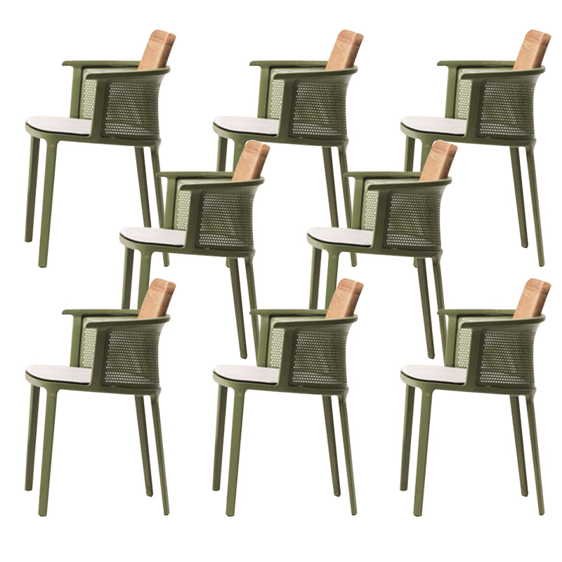 Contemporary Metal Dining Armchair Stacking Dining Side Chairs