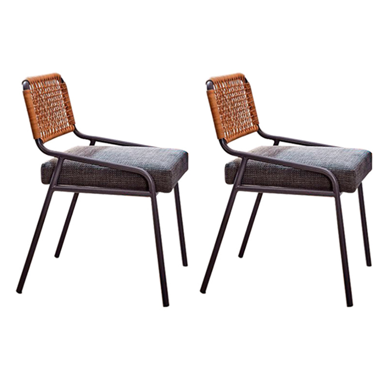 Modern Patio Dining Chair Set Metal Armless Dining Side Chair