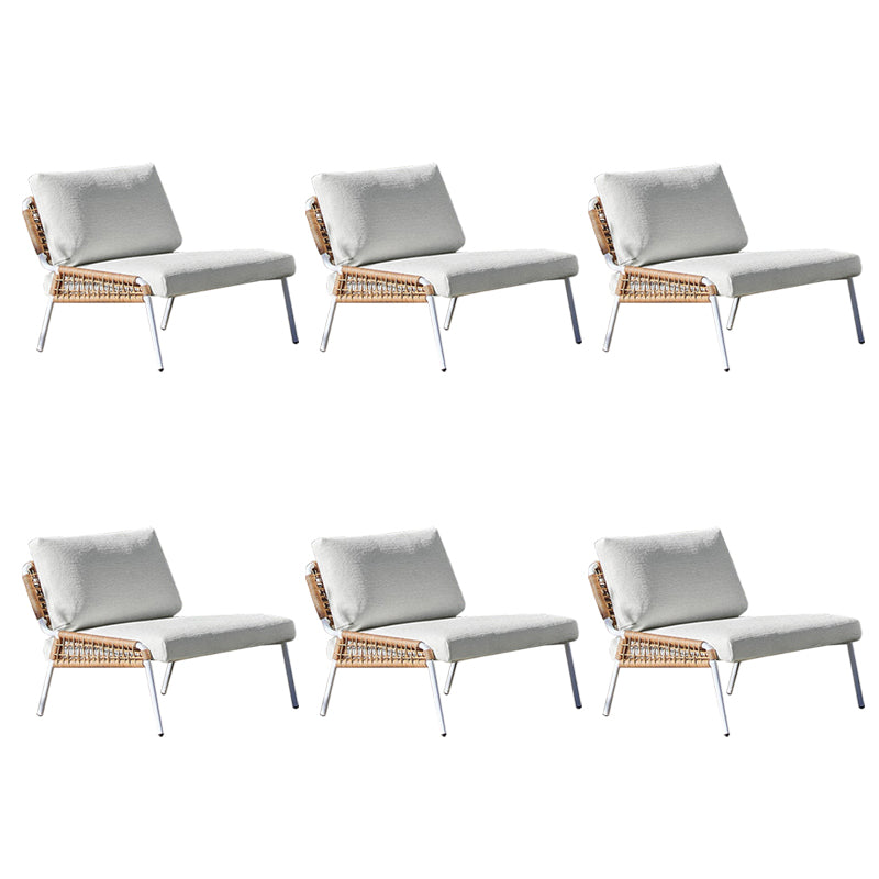 Modern Patio Dining Chair Set Metal Armless Dining Side Chair