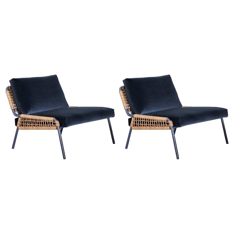 Modern Patio Dining Chair Set Metal Armless Dining Side Chair