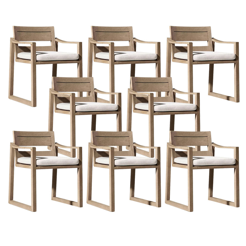 Modern Dining Side Chairs Solid Wood Natural RemovableUV Protective Finish Cushion