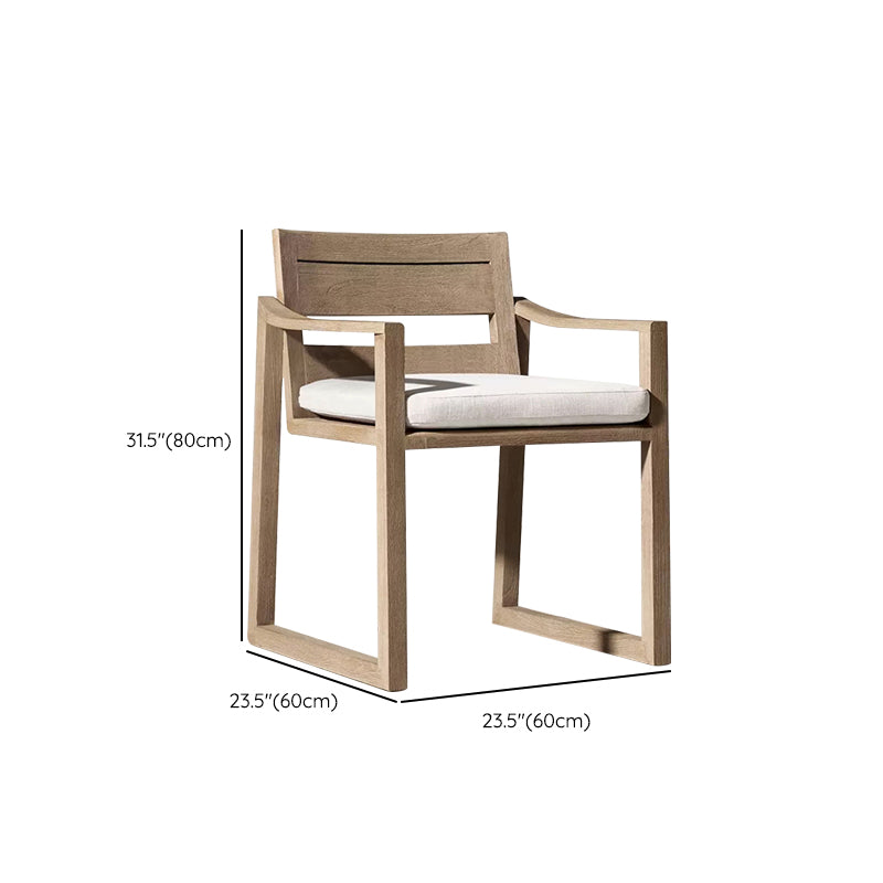 Modern Dining Side Chairs Solid Wood Natural RemovableUV Protective Finish Cushion