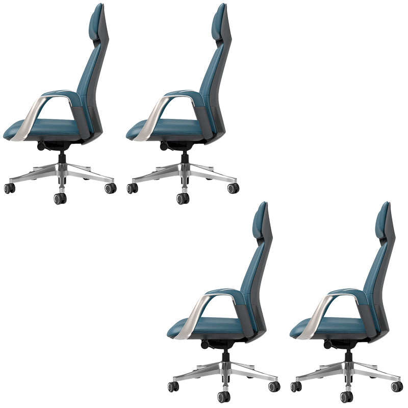 Modern Office Chair Leather Tilt Mechanism No Distressing Ergonomic Desk Chair with Wheels