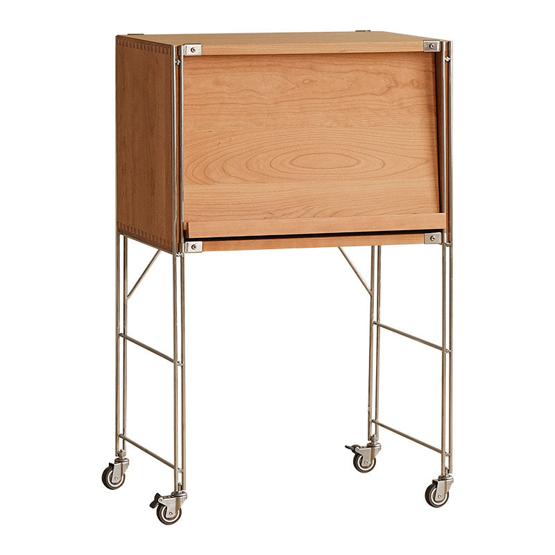 Contemporary Solid Wood Bookcase Closed Back Bookshelf with Cabinets