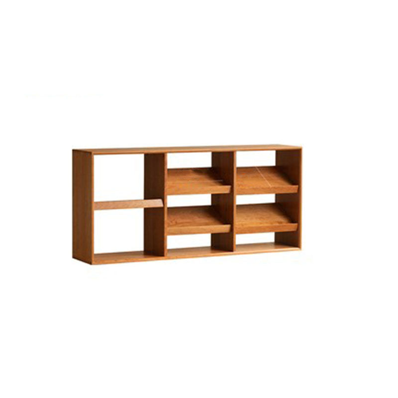 Contemporary Open Back Horizontal Bookshelf Solid Wood Bookshelf for Office