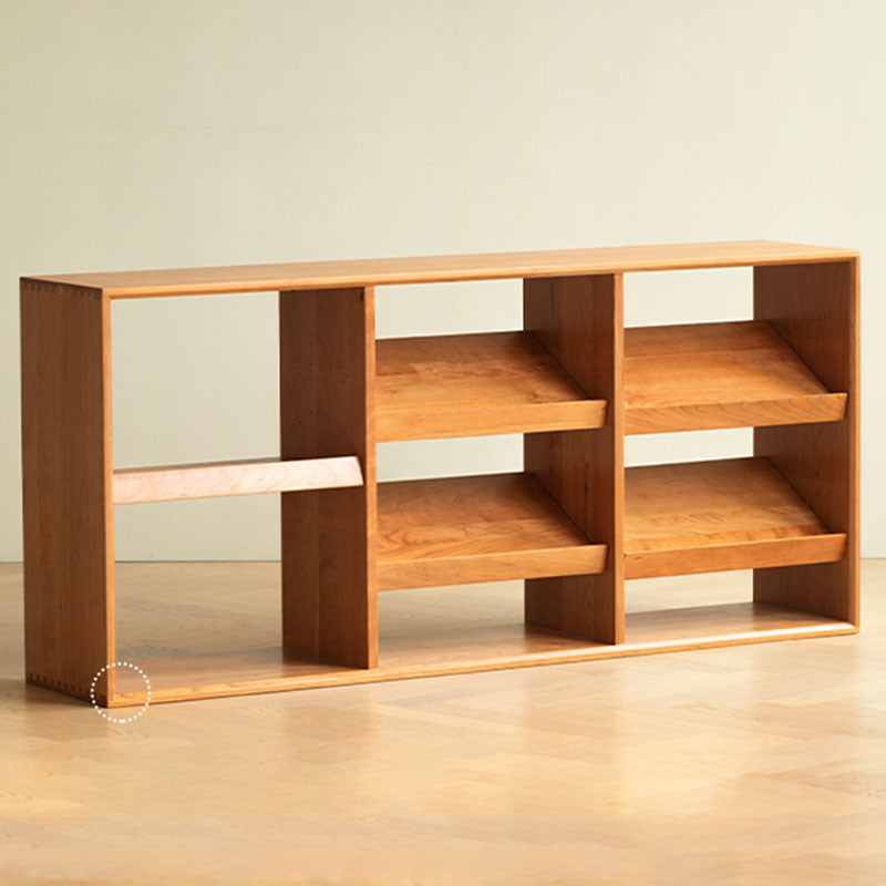 Contemporary Open Back Horizontal Bookshelf Solid Wood Bookshelf for Office