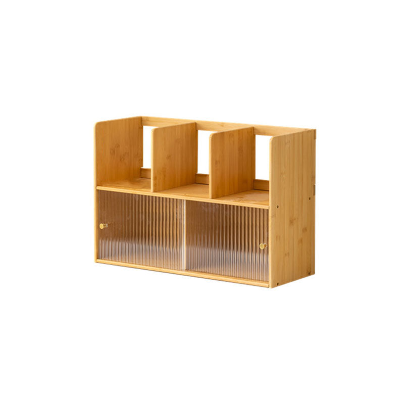Contemporary Open Back Horizontal Bookshelf Bamboo Bookshelf for Office