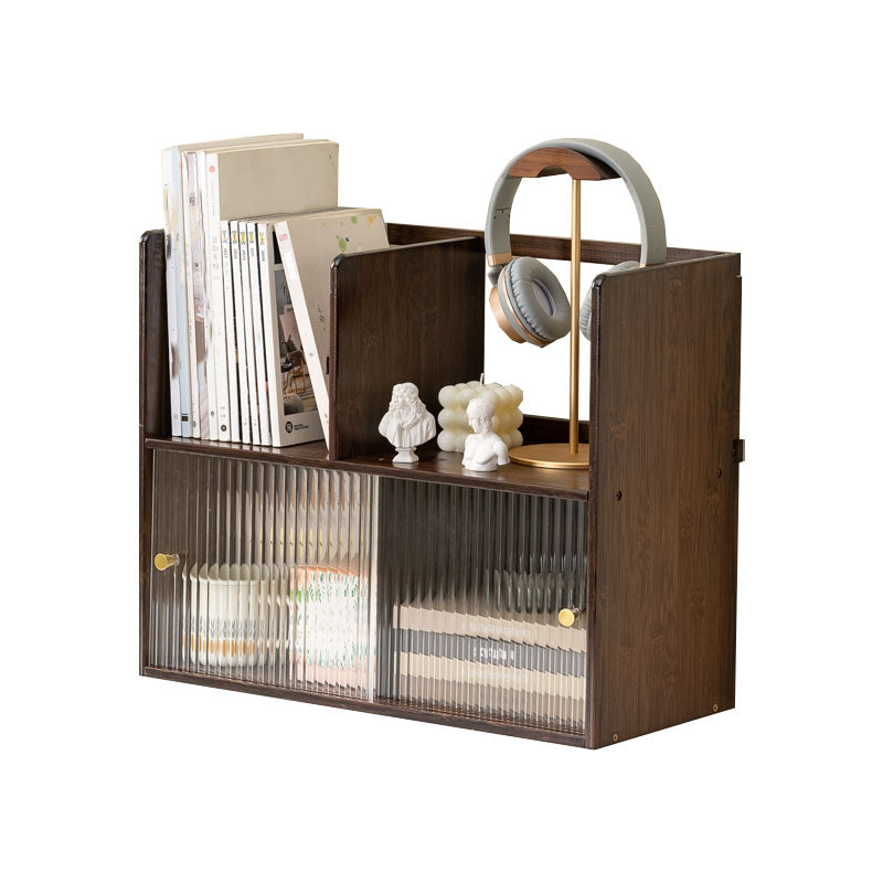 Contemporary Open Back Horizontal Bookshelf Bamboo Bookshelf for Office