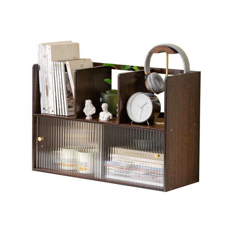 Contemporary Open Back Horizontal Bookshelf Bamboo Bookshelf for Office