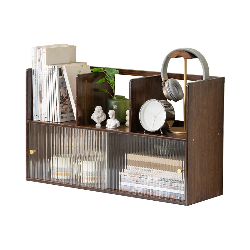 Contemporary Open Back Horizontal Bookshelf Bamboo Bookshelf for Office