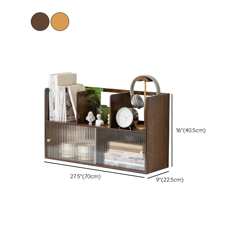 Contemporary Open Back Horizontal Bookshelf Bamboo Bookshelf for Office