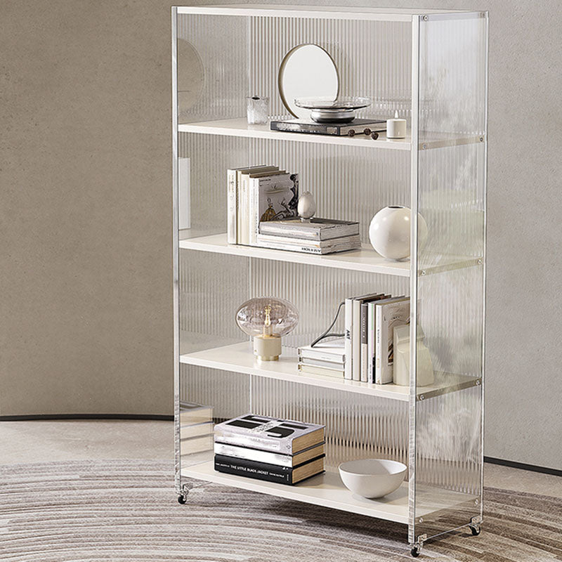 Closed Back Vertical Bookshelf Modern Style Acrylic Bookcase for Office