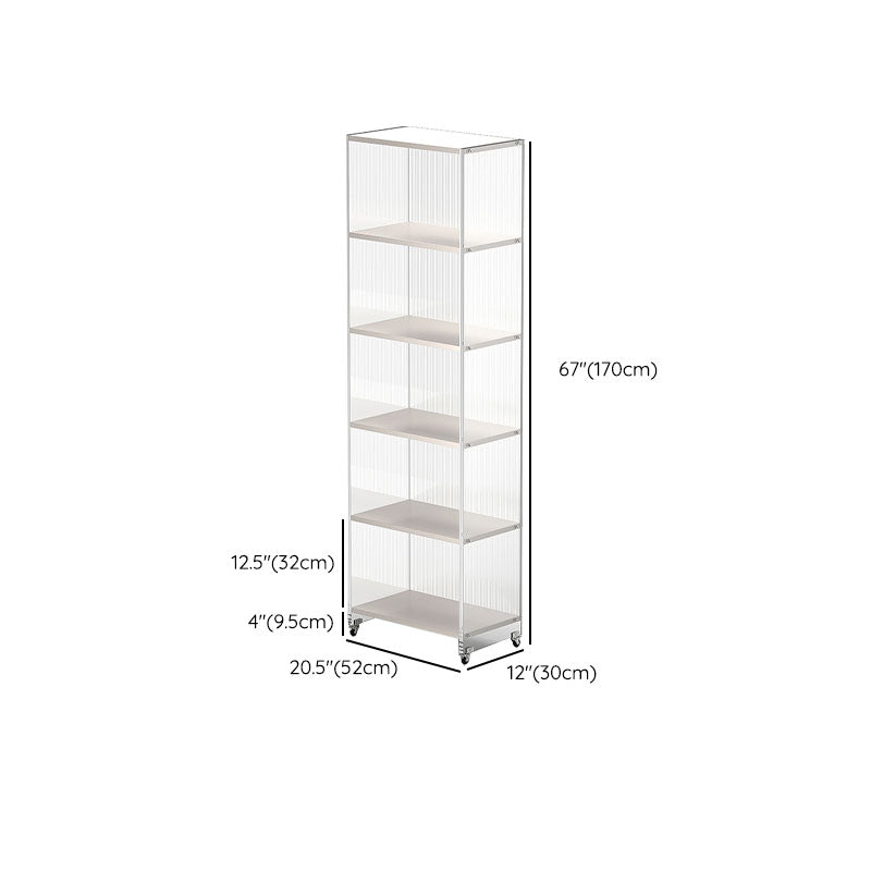Closed Back Vertical Bookshelf Modern Style Acrylic Bookcase for Office